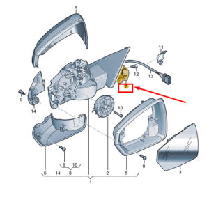 82A857933 - Audi A1 GB door mirror damping front left 82A857933 NEW ORIGINAL