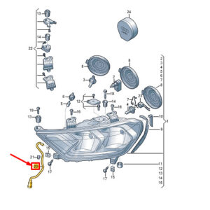 82A941717 - AUDI A1 GB Left Headlight Hose 82A941717 NEW GENUINE