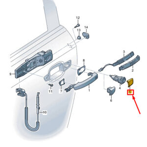 82B837879GRU - AUDI A1 GB Front Left Door Handle Cover LHD 82B837879GRU NEW GENUINE