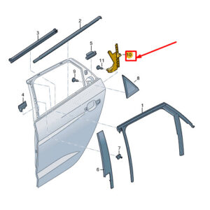 82G839068 - Audi A1 GB door guide rail rear right 82G839068 NEW ORIGINAL