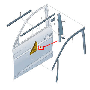 82G867368 - Audi A1 GB gasket for mirror leaks front right 82G867368 NEW ORIGINAL