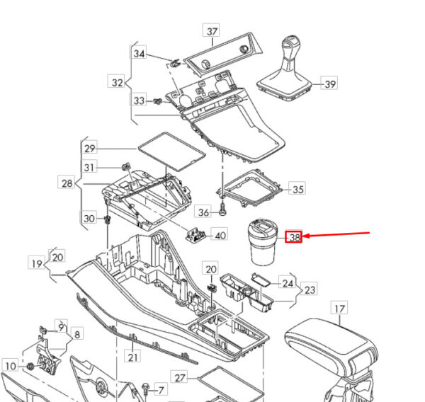 83A857951V58 - AUDI Q3 F3 ASHTRAY 83A857951V58 NEW GENUINE