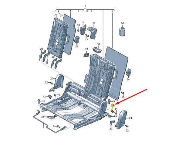 83F885635A - AUDI Q3 F3 Rear Left Seat Backrest Stoppin 83F885635A NEW GENUINE