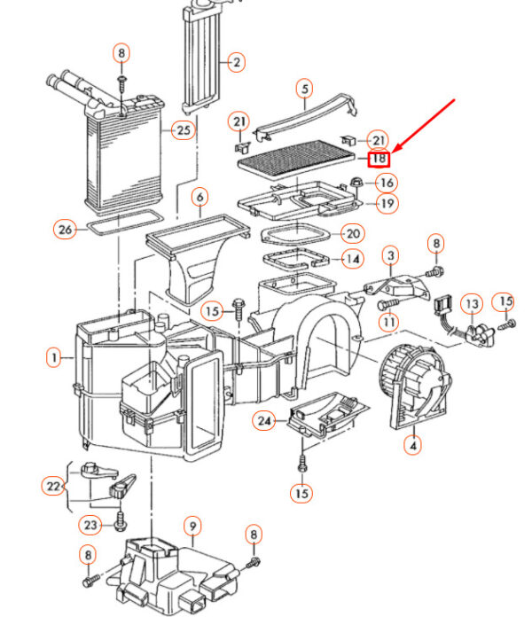 8A0819439B - NEW A4 B5 CABIN DUST AND POLLEN FILTER 8A0819439B ORIGINAL