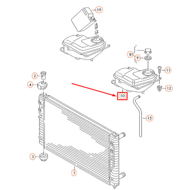 8D0121403L - NEW AUDI A4 8D B5 FOR COOLANT TANK 8D0121403L