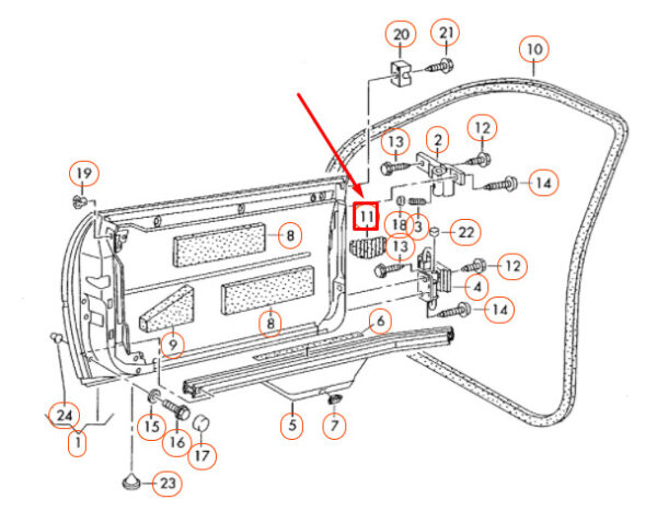 8D0959845F - NEW AUDI A3 8L FRONT DOOR WIRE SHIELD HOLDER FRAME FOLDING BELLOWS 8D0959845F
