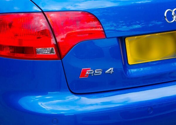 8D98537402ZZ - NEW AUDI RS4 (2000-2016) REAR TRUNK RS4 BADGE EMBLEM 8D98537402ZZ EOM