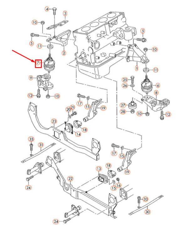 8E0199382AH - NEW AUDI A4 B7 RIGHT SIDE ENGINE HYDRO-MOUNTING 8E0199382AH ORIGINAL