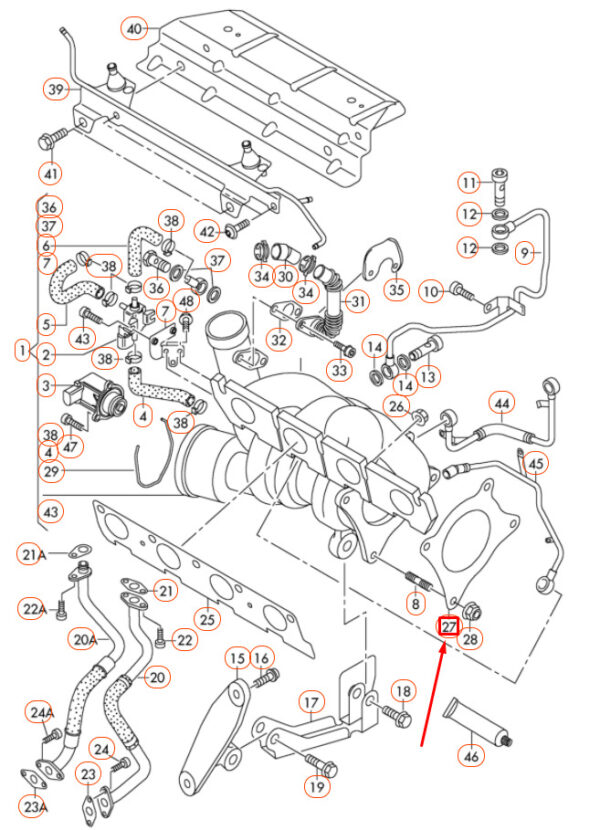 8E0253115D - NEW AUDI A4 B7 EXHAUST PIPE GASKET 8E0253115D ORIGINAL