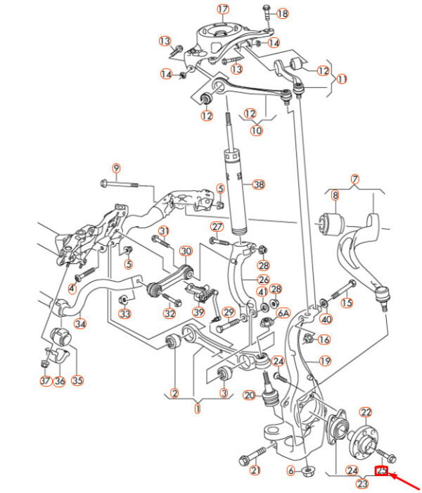 8E0407643A - NEW AUDI A4 B8 FRONT DRIVE AXLE SHOULDER SCREW 8E0407643A ORIGINAL