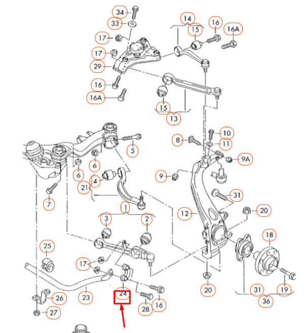 8E0411317 - NEW A4 B7 FRONT LEFT STABILIZER BAR END LINK COUPLING ROD 8E0411317 GENUINE
