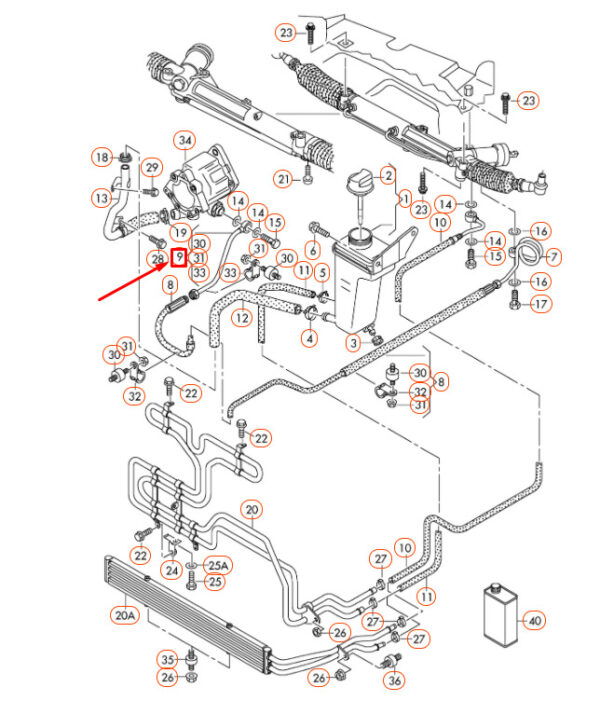 8E0422897C - AUDI A4 B7 Power Steering Pressure Pipe 8E0422897C NEW GENUINE