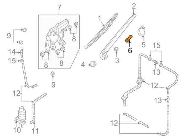 8E9955985 - Audi Q7 4L rear window washer spray 8E9955985 NEW REAL