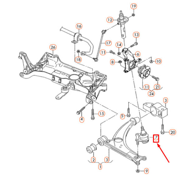 8J0407365 - NEW AUDI TT 8J FRONT LEFT BALL GUIDE JOINT 8J0407365 ORIGINAL