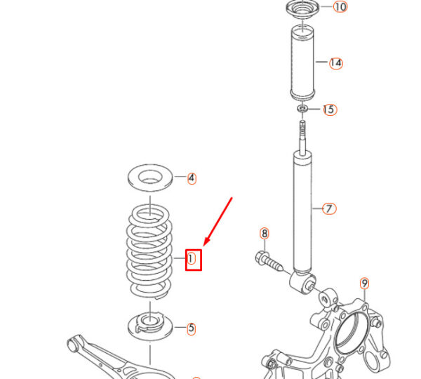 8J0511115BE - NEW AUDI TT 8J REAR COIL SPRING 8J0511115BE ORIGINAL