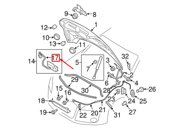 8J0953236 - NEW AUDI TT ROADSTER 8J HOOD LOCKING MICRO SWITCH 8J0953236 ORIGINAL