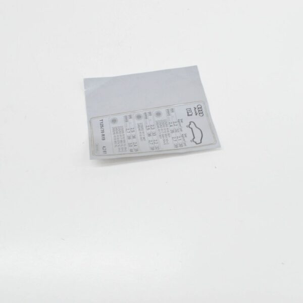 8K0010502LJ - NEW AUDI A4 B8 TIRE PRESSURE DATA PLATE 8K0010502LJ ORIGINAL