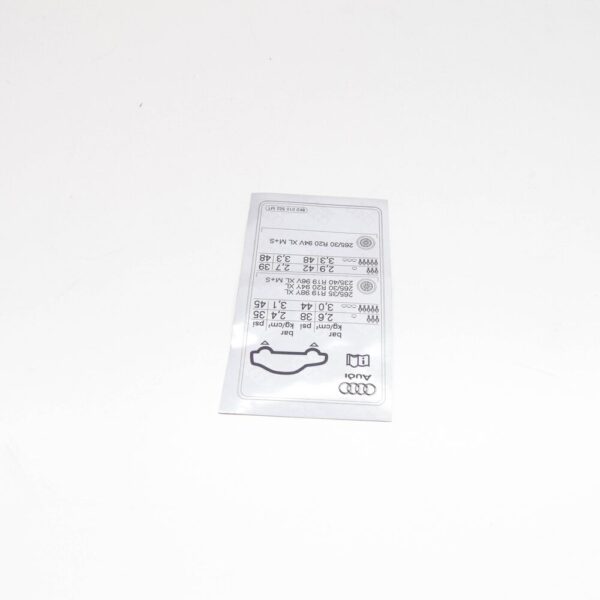 8K0010502MT - AUDI RS4 B8 Tyre Pressure Data Plate 8K0010502MT NEW GENUINE
