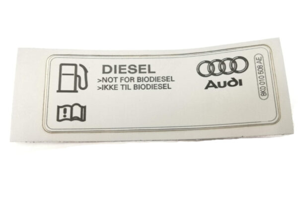 8K0010508AE - NEW AUDI A4 B8 FUEL STICKER LABEL 8K0010508AE ORIGINAL