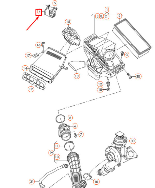 8K0133426A - NEW AUDI A4 B8 AIR CLEANER FILTER ADAPTER 8K0133426A ORIGINAL