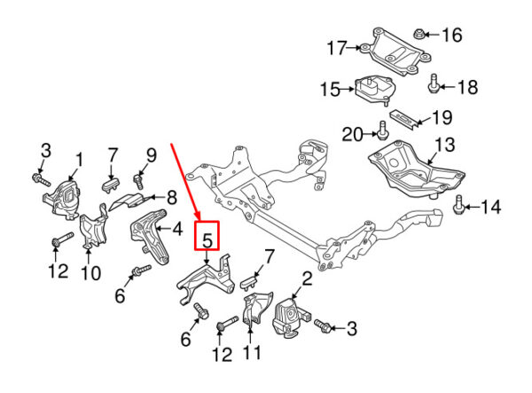 8K0199307CC - NEW AUDI A4 AVANT B8 LEFT ENGINE MOUNT SUPPORT BRACKET 8K0199307CC ORIGINAL