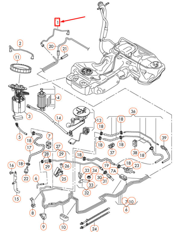 8K0201220A - NEW AUDI A4 B8 FUEL FEED LINE 8K0201220A ORIGINAL