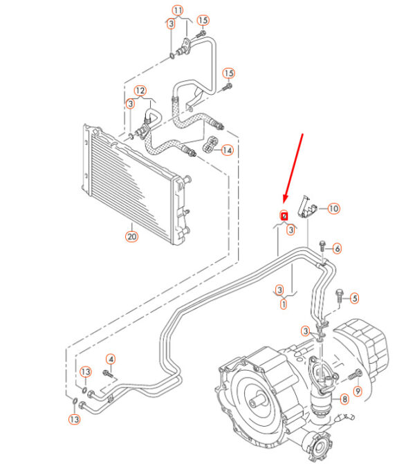 8K0317817AT - NEW AUDI A4 B8 TRANSMISSION OIL PRESSURE LINE 8K0317817AT ORIGINAL