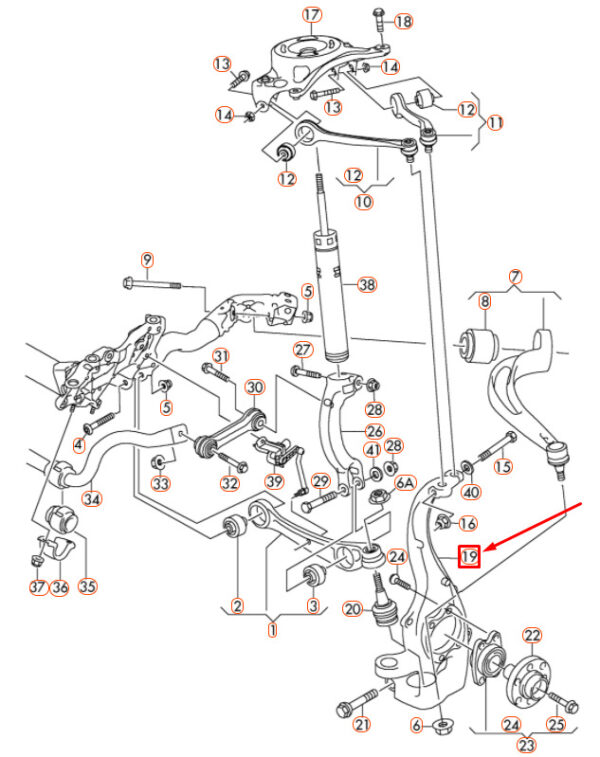 8K0407253R - NEW AUDI A4 B8 FRONT AXLE WHEEL SUSPENSION KNUCKLE 8K0407253R ORIGINAL