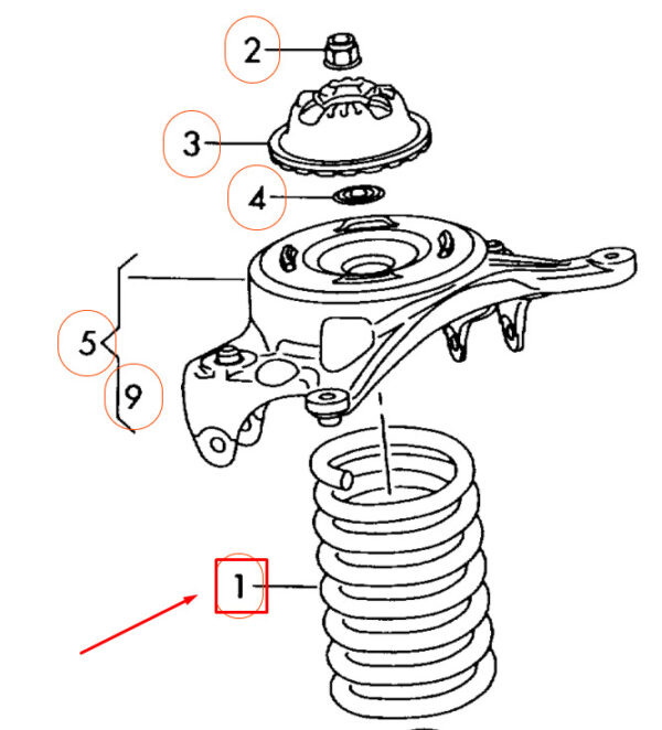 8K0411105DG - NEW AUDI A4 B8 FRONT AXLE COIL SPRING 8K0411105DG ORIGINAL