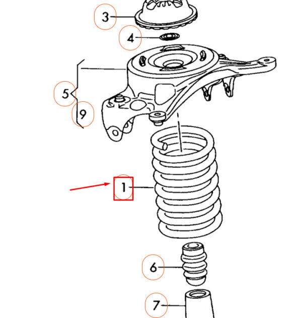 8K0411105ED - NEW AUDI A4 B8 FRONT COIL SPRING 8K0411105ED ORIGINAL