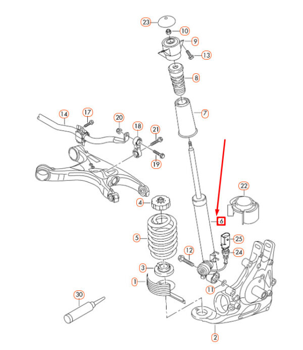 8K0513035K - NEW AUDI A4 B8 REAR GAS SHOCK ABSORBER 8K0513035K ORIGINAL