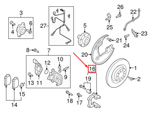 8K0615425A - NEW AUDI A4 AVANT B8 REAR LEFT CALIPER CARRIER 8K0615425A ORIGINAL