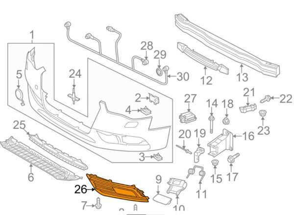 8K0807681LZDE - NEW AUDI A4 B8 LEFT FOG GRILLE  8K0807681LZDE 8K0807681L ZDE