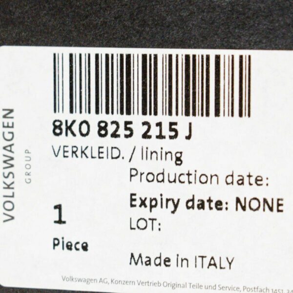 8K0825215J - NEW AUDI A4 B8 REAR LEFT SIDE UNDERBODY COVER 8K0825215J ORIGINAL
