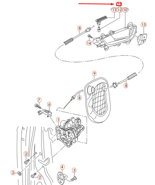 8K0837020GAZ3 - NEW AUDI A4 B8 RIGHT FRONT DOOR INNER ACTUATOR RHD 8K0837020GAZ3 ORIGINAL