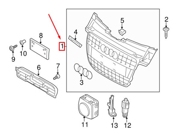 8K0853651AB1RR - NEW AUDI A4 AVANT B8 FRONT RADIATOR GRILLE 8K0853651AB1RR