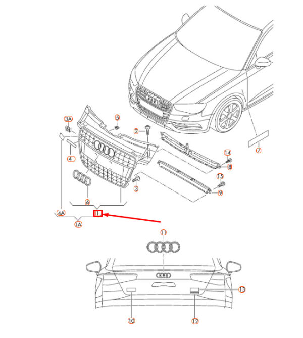 8K0853651G1QP - NEW AUDI A4 B8 RADIATOR GRILLE 8K0853651G1QP ORIGINAL