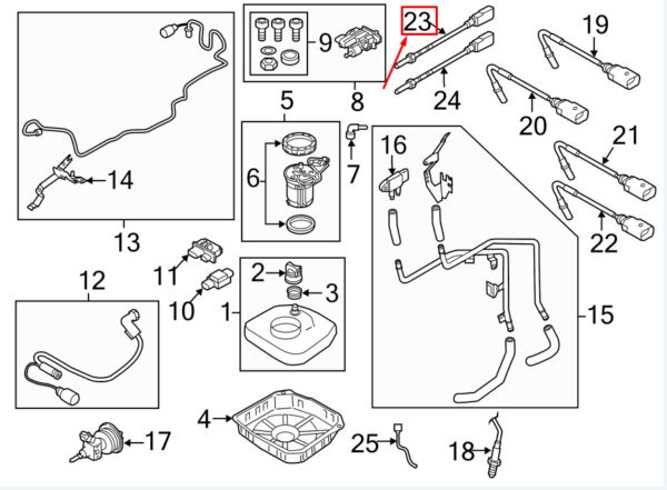 8K0907807N - NEW AUDI A4 AVANT B8 FRONT NOX SENSOR WITH CONTROL MODULE 8K0907807N ORIGINAL