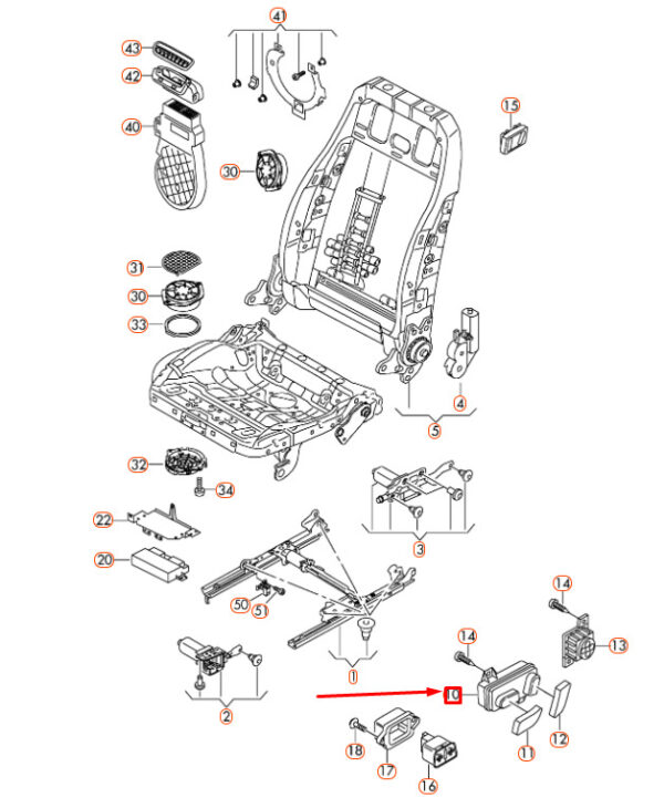 8K0959747B - NEW AUDI A4 B8 FRONT LEFT POWER SEAT ADJUSTMENT SWITCH LHD 8K0959747B ORIGINAL