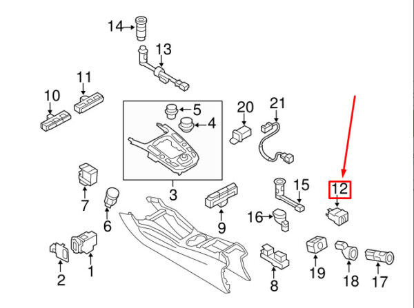 8K0963563A - NEW AUDI Q5 8R REAR LEFT SEAT HEATER SWITCH 8K0963563A ORIGINAL