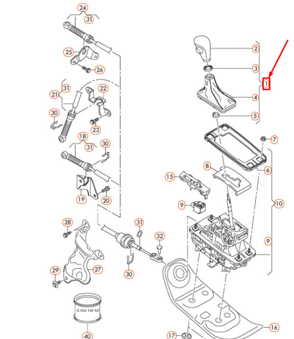 8K1713139TIWZ - AUDI S4 A4 B8 Selector Lever Handle LHD 8K1713139TIWZ NEW GENUINE