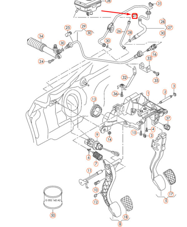 8K1721465G - NEW AUDI A4 B8 CLUTCH UPPER PIPE LINE LHD 8K1721465G ORIGINAL