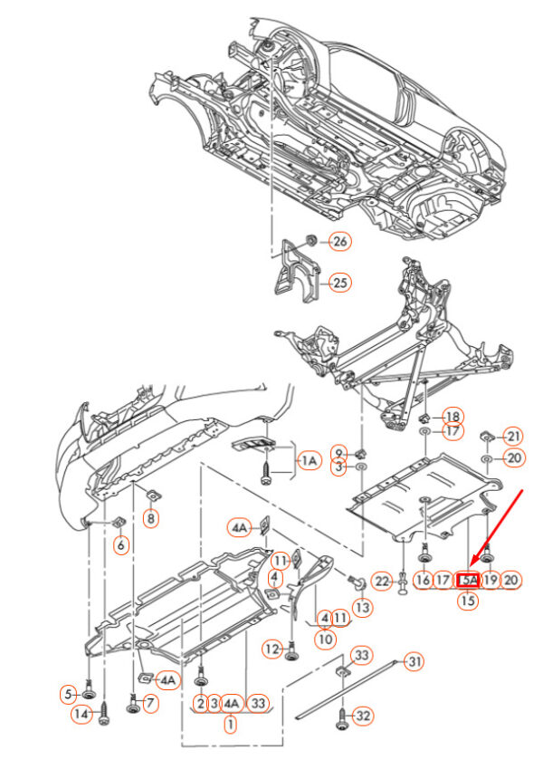 8K1863822J - NEW AUDI A4 B8 REAR ENGINE UNDERCOVER LHD 8K1863822J ORIGINAL