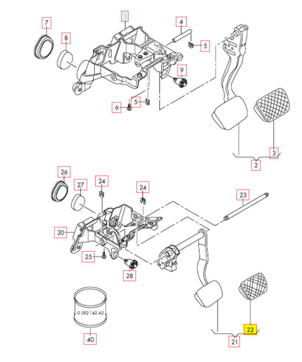 8K272317301C - New Genuine AUDI A4 A5 A6 A7 Q5 Cover For Foot Brake Pedal RHD 8K272317301C OEM