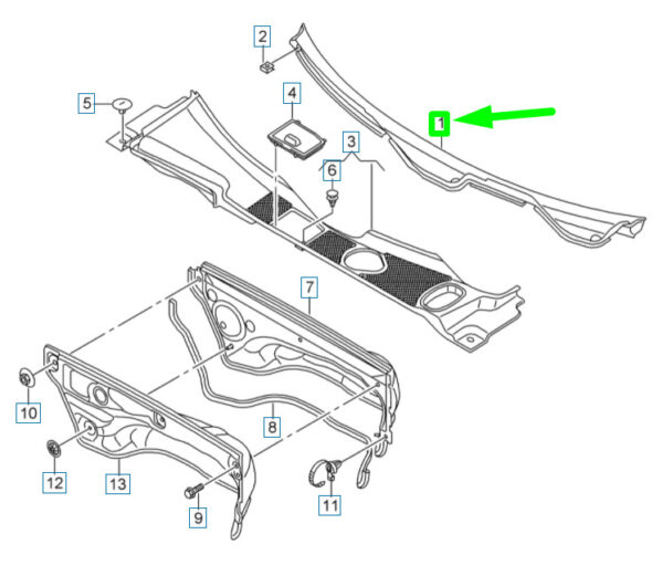 8K2819403B01C - NEW AUDI A4 B8 FRONT WATER DEFLECOR TRIM RHD 8K2819403B01C ORIGINAL
