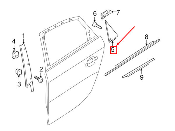 8K5853273P9B9 - NEW AUDI A4 AVANT B8 REAR LEFT WINDOW CORNER TRIM 8K5853273P9B9 ORIGINAL