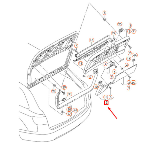 8K98676574PK - NEW AUDI A4 AVANT B8 REAR TRIM PANEL LEFT TAIL LIGHT COVER 8K98676574PK ORIGINAL