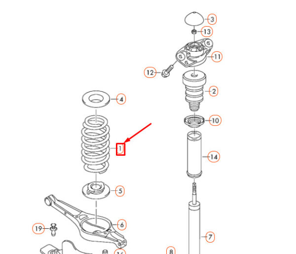 8P0511115D - NEW AUDI A3 8P REAR COIL SPRING 8P0511115D ORIGINAL