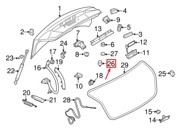 8P3827249A01C - NEW AUDI A3 SPORTBACK 8P IMPACT BUFFER REAR LID 8P3827249A01C ORIGINAL