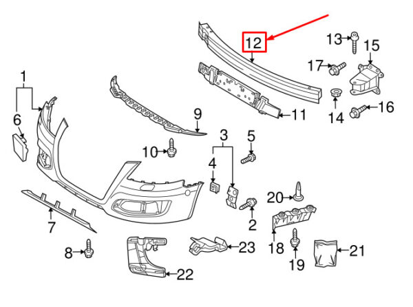 8P4807113C - NEW AUDI A3 SPORTBACK 8P FRONT IMPACT BEAM 8P4807113C ORIGINAL